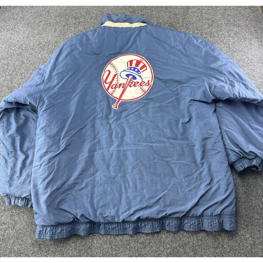 VTG Starter New‎ York Yankees Jacket XL Blue Nylon Embroidered Logo Made Korea - Picture 6 of 10